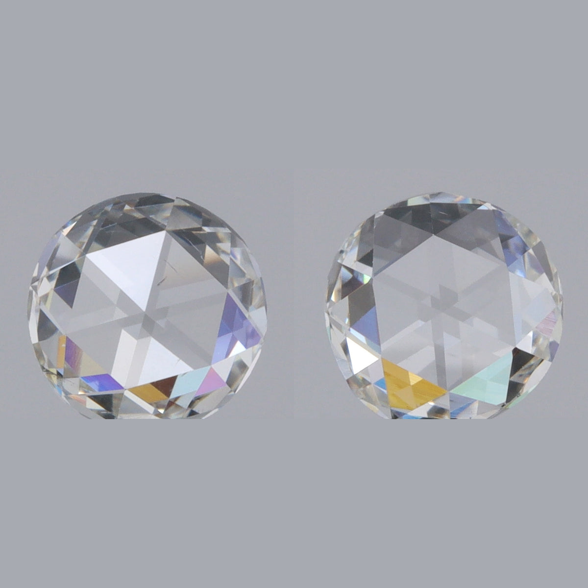 0.78cttw | F-G VS Round Shape Rose Cut Diamond Matched Pair - Modern Rustic Diamond