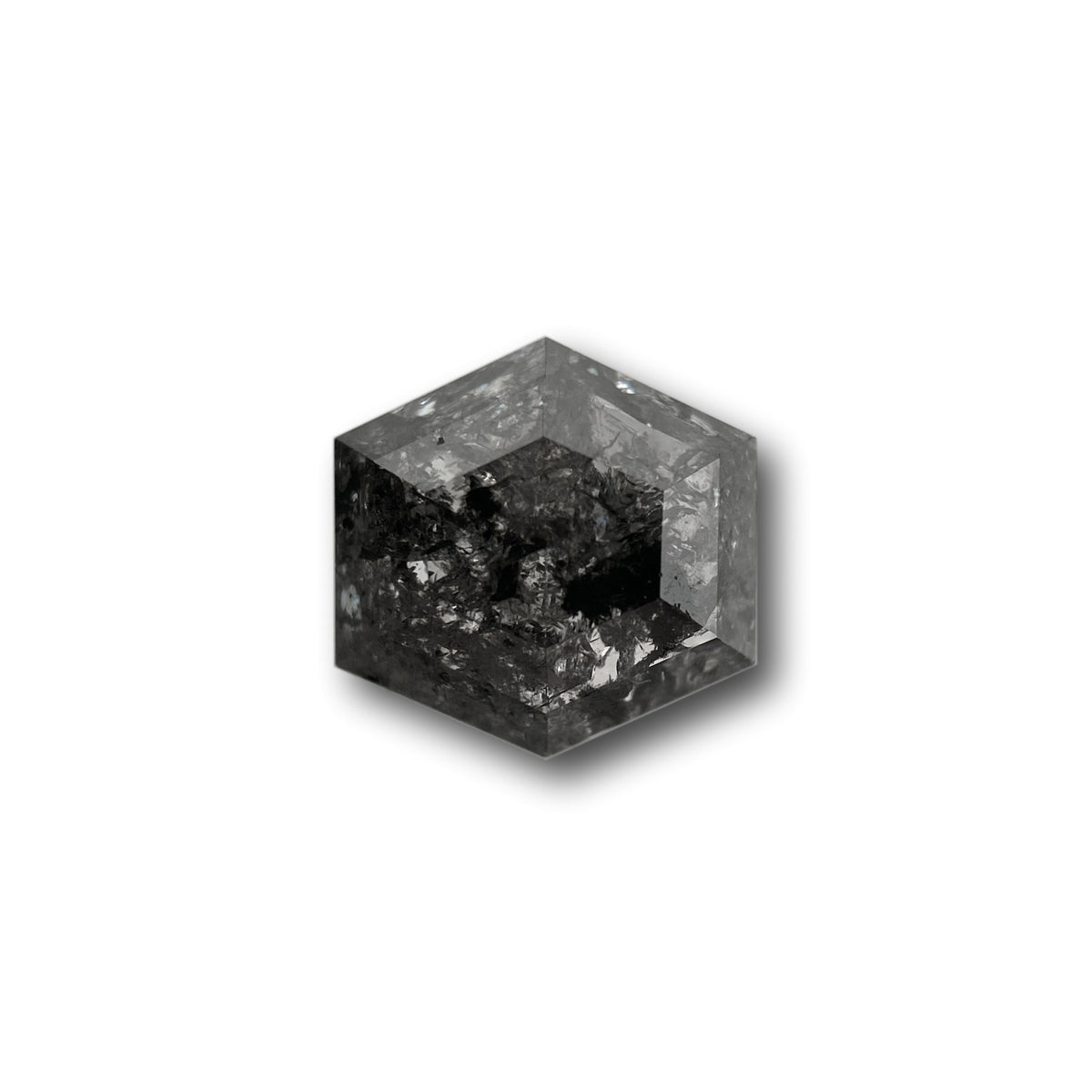 1.14ct | Salt & Pepper Hexagon Shape Rose Cut Diamond