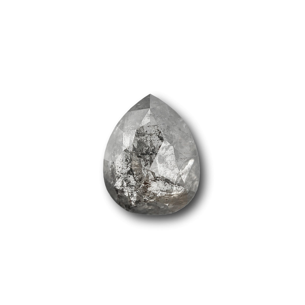 1.59ct | Salt & Pepper Pear Shape Rose Cut Diamond