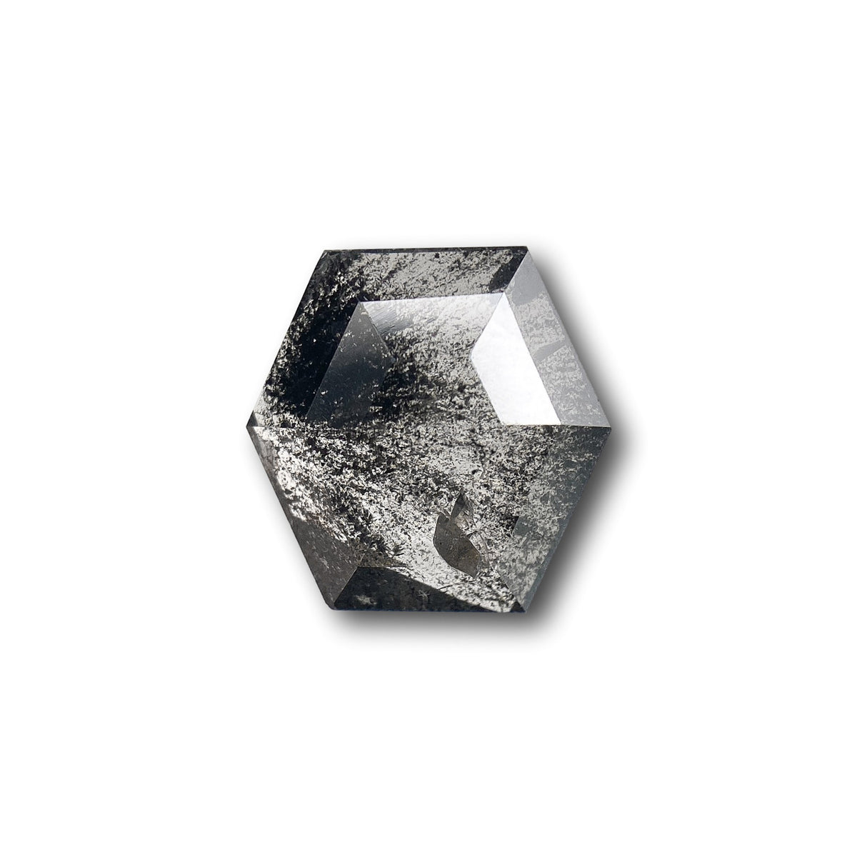 1.54ct | Salt & Pepper Hexagon Shape Rose Cut Diamond