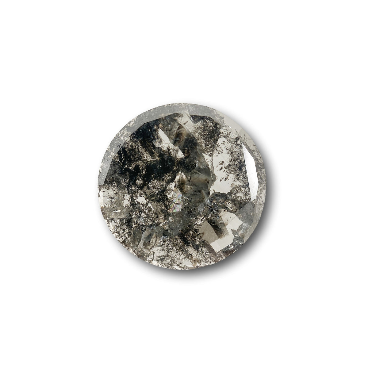 2.75ct | Salt & Pepper Round Shape Rose Cut Diamond