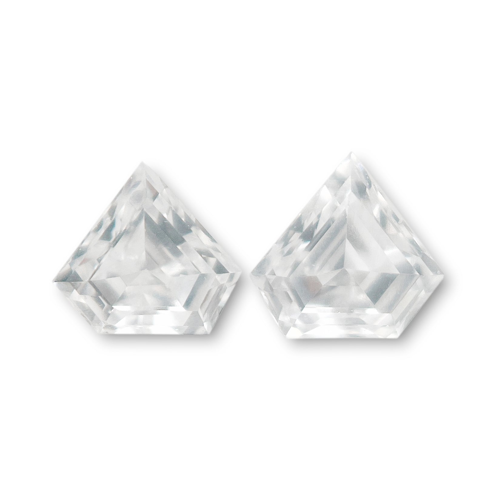 0.10cttw | E-F VVS Shield Shape Step Cut Diamond Matched Pair - Modern Rustic Diamond