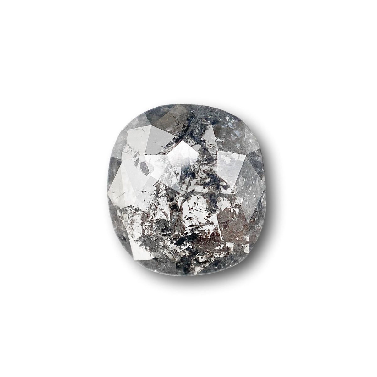 1.08ct | Salt & Pepper Cushion Shape Rose Cut Diamond