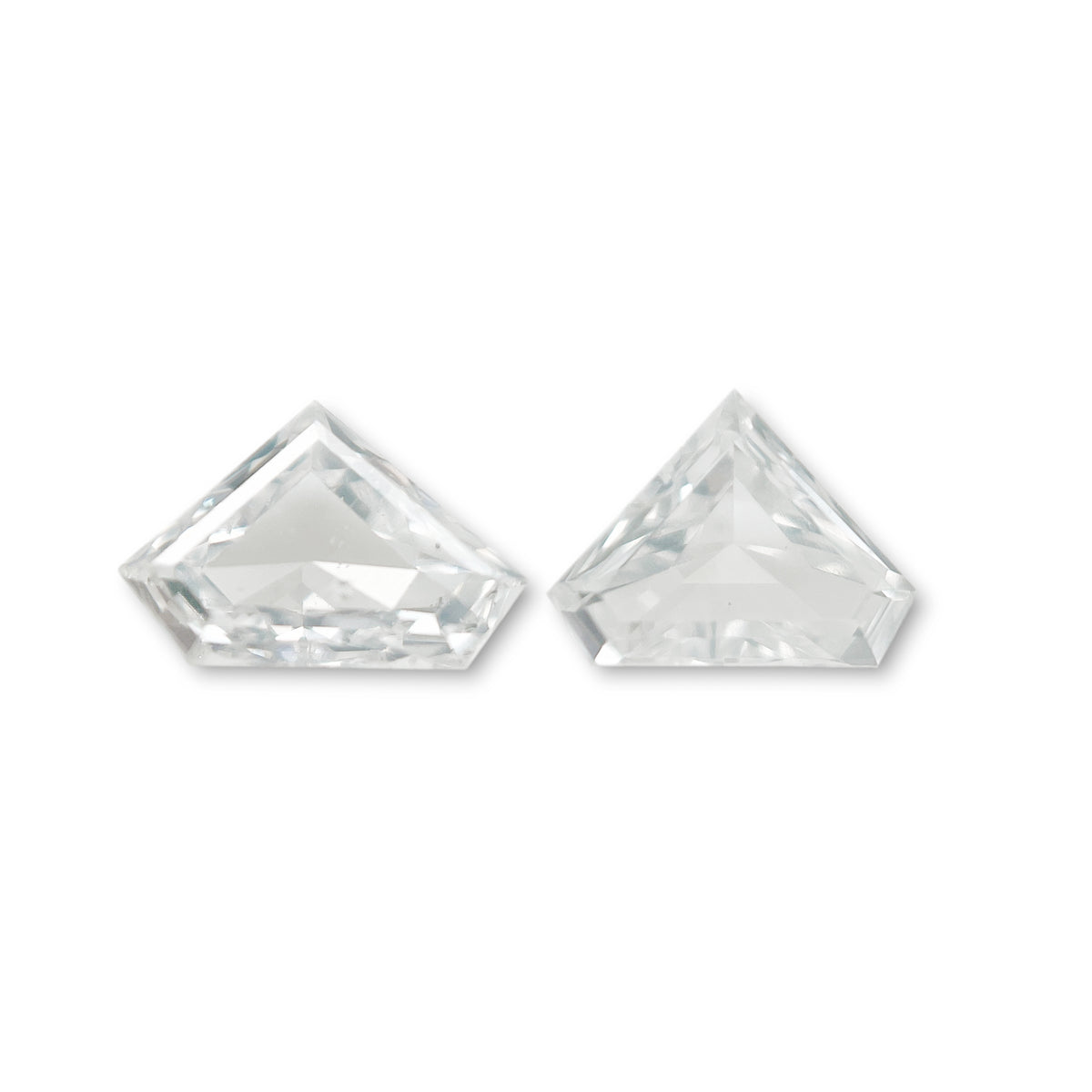 0.14cttw | G-H SI Shield Shape Step Cut Diamond Matched Pair - Modern Rustic Diamond