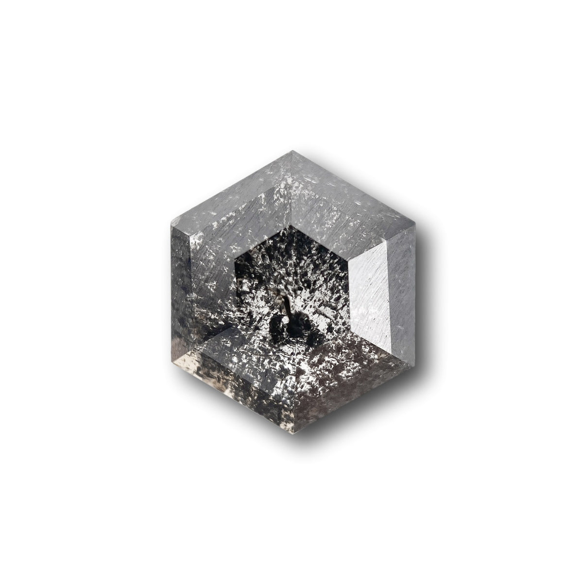 1.35ct | Salt & Pepper Hexagon Shape Rose Cut Diamond