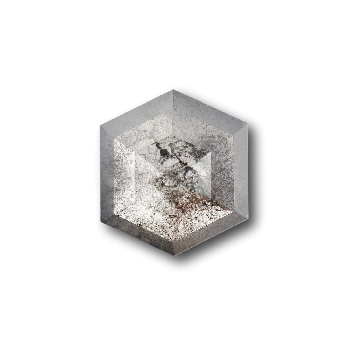 3.48ct | Salt & Pepper Hexagon Shape Rose Cut Diamond