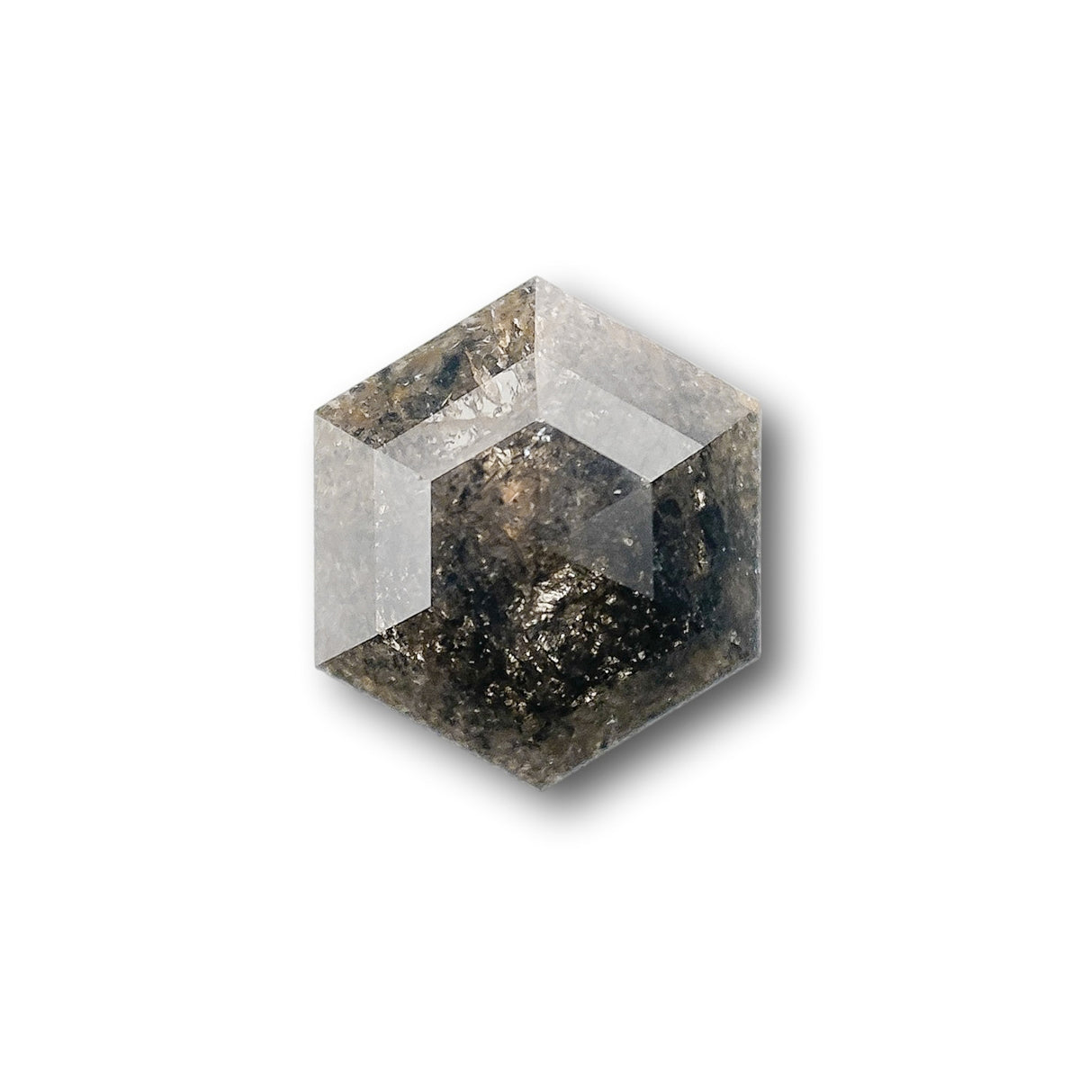 1.13ct | Salt & Pepper Hexagon Shape Rose Cut Diamond