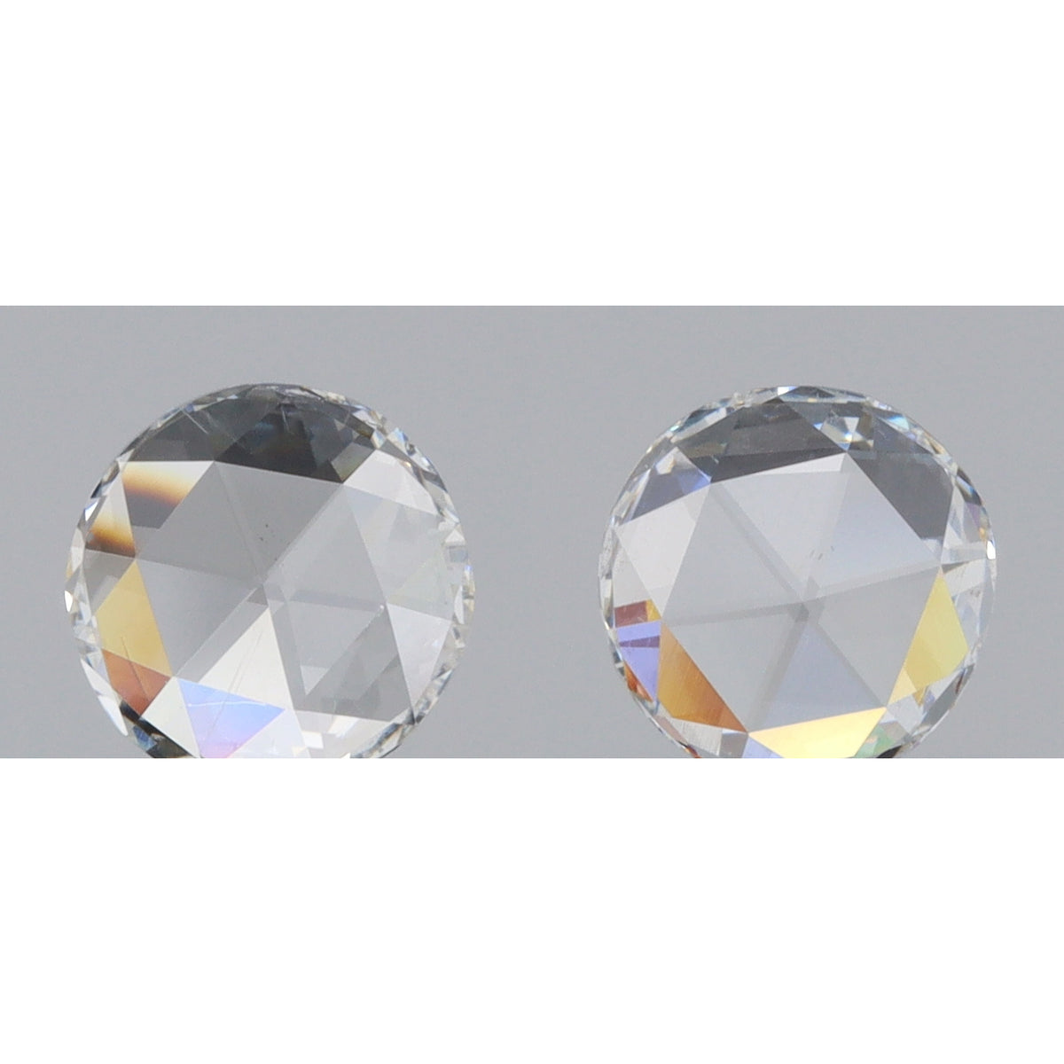 0.60cttw | F-G VS Round Shape Rose Cut Diamond Matched Pair - Modern Rustic Diamond