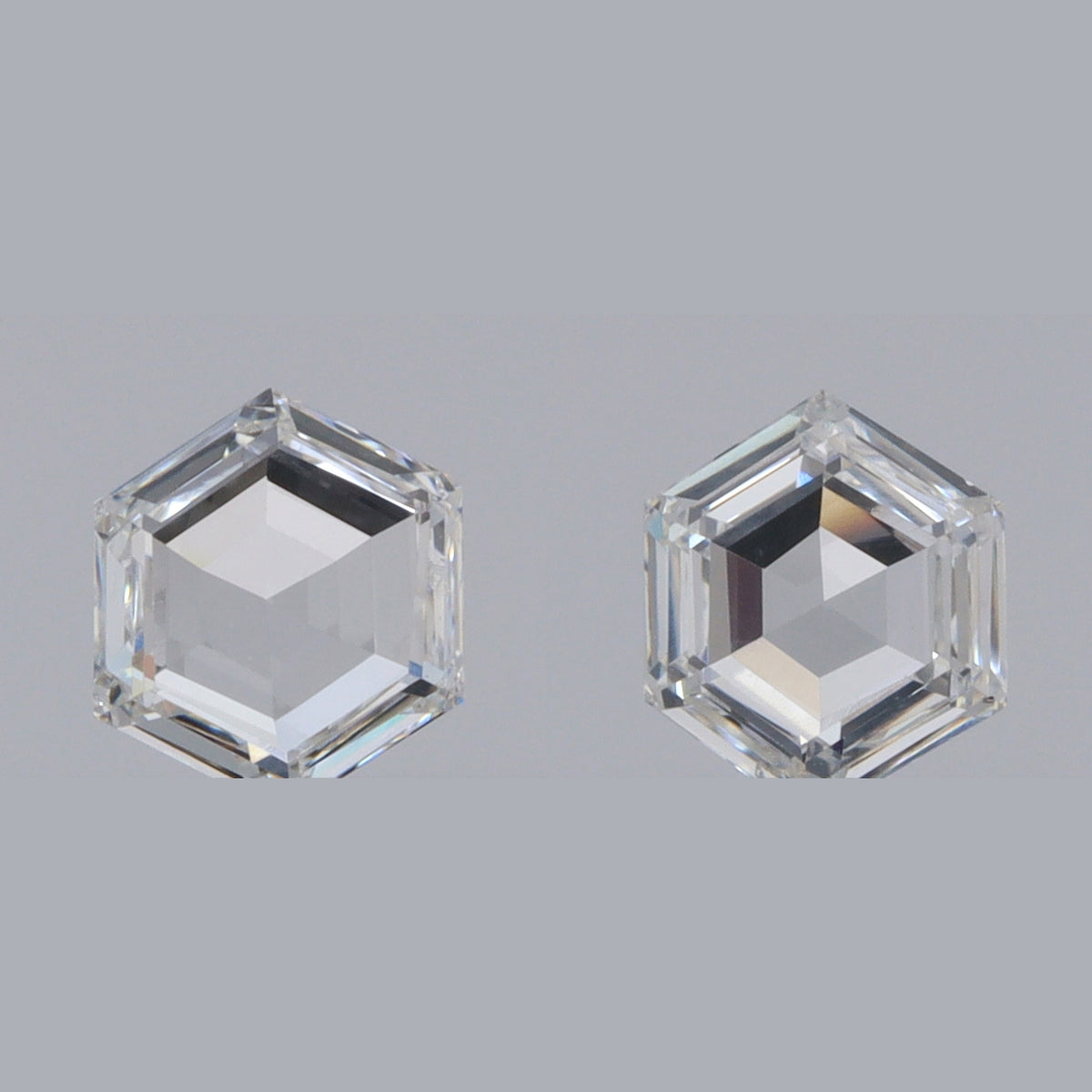 0.39cttw | E-F VS Hexagon Shape Step Cut Diamond Matched Pair