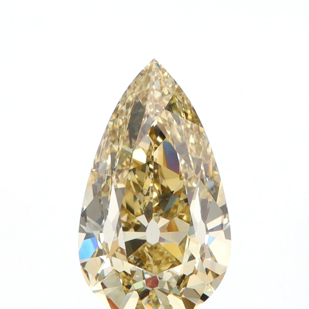 2.00ct | Fancy Brownish Yellow VS2 Pear Shape Old Mine Cut Diamond (GIA)