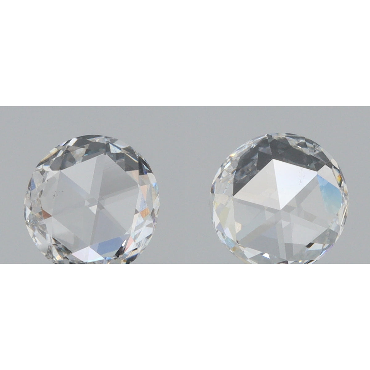 0.66cttw | G-H VS-SI Round Shape Rose Cut Diamond Matched Pair - Modern Rustic Diamond