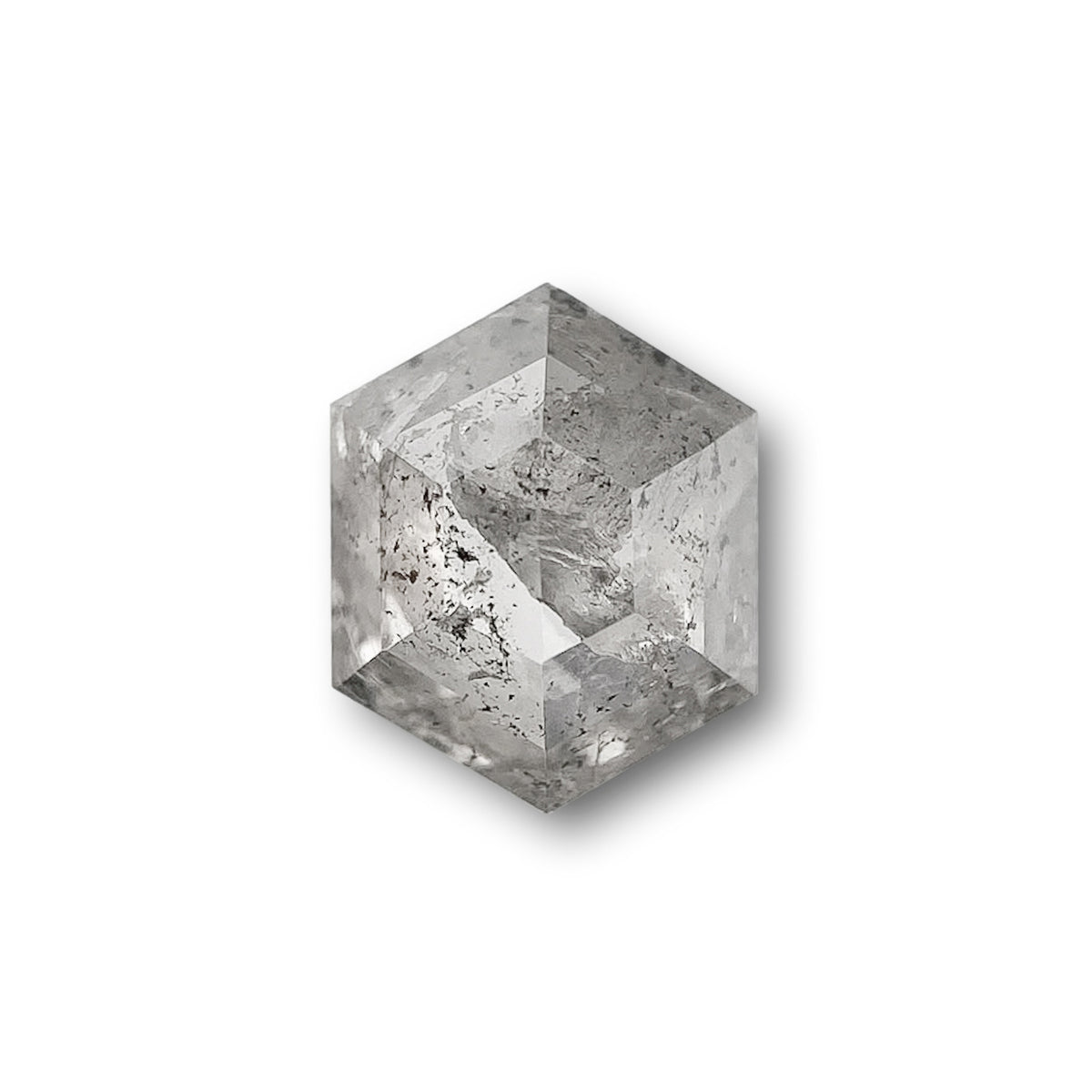 0.71ct | Salt & Pepper Hexagon Shape Rose Cut Diamond