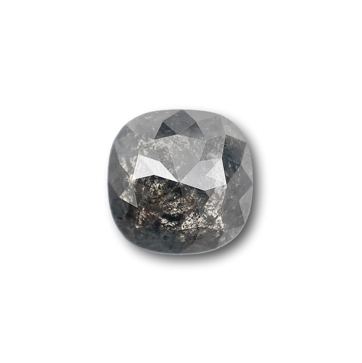 0.80ct | Salt & Pepper Cushion Shape Rose Cut Diamond