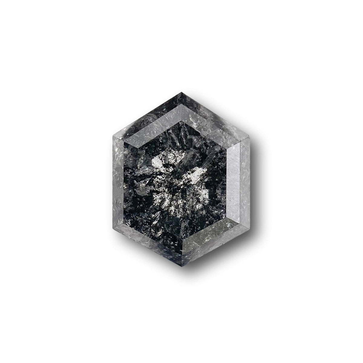 0.87ct | Salt & Pepper Hexagon Shape Brilliant Cut Diamond