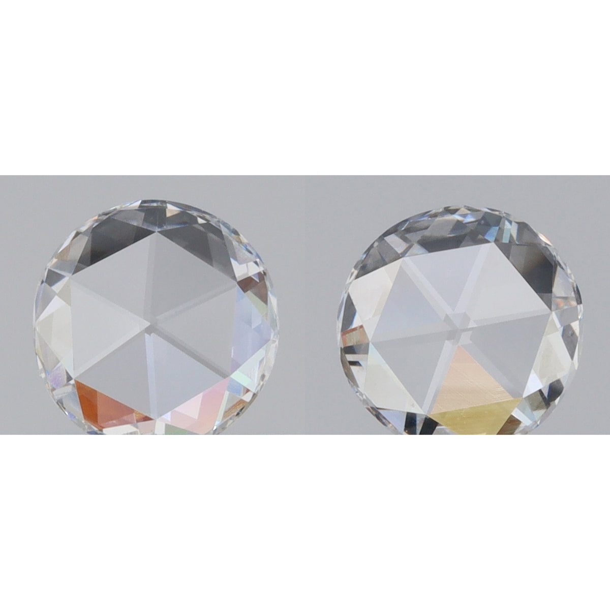 0.69cttw | F-G VVS Round Shape Rose Cut Diamond Matched Pair - Modern Rustic Diamond