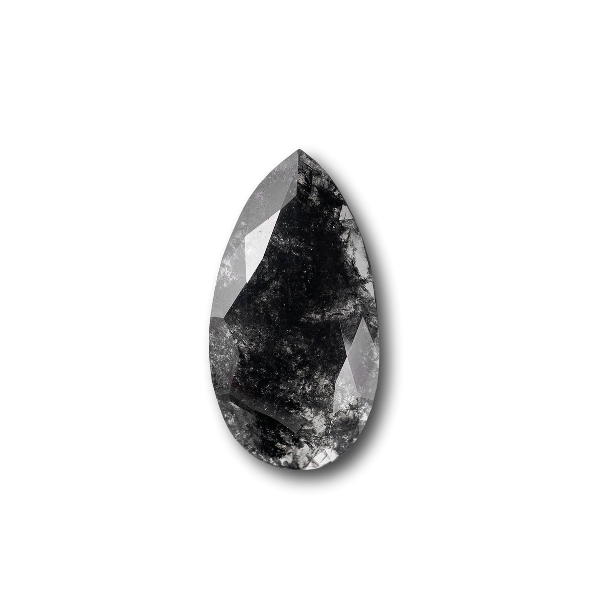4.02ct | Salt & Pepper Pear Shape Rose Cut Diamond