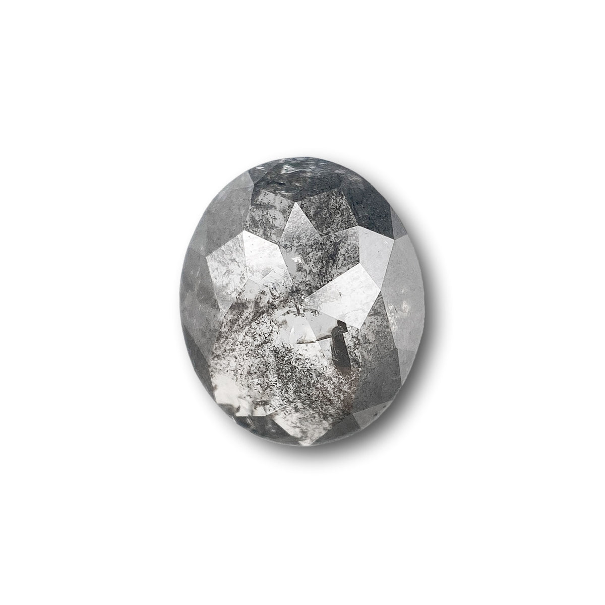 1.50ct | Salt & Pepper Oval Shape Rose Cut Diamond