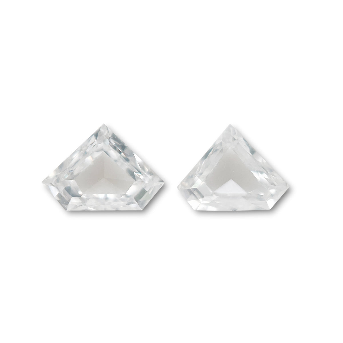 0.16cttw | E-F VS Shield Shape Step Cut Diamond Matched Pair - Modern Rustic Diamond