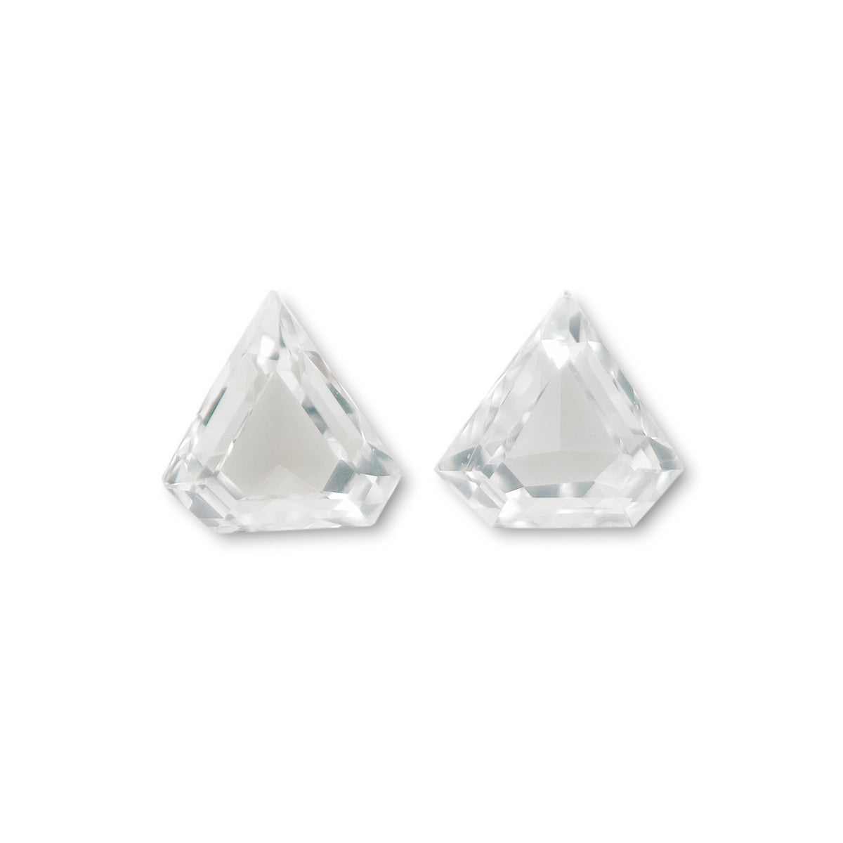0.16cttw | F-G VVS Shield Shape Step Cut Diamond Matched Pair - Modern Rustic Diamond