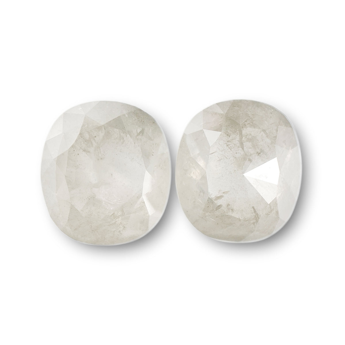 4.88cttw | Salt & Pepper Cushion Shape Rose Cut Diamond Matched Pair