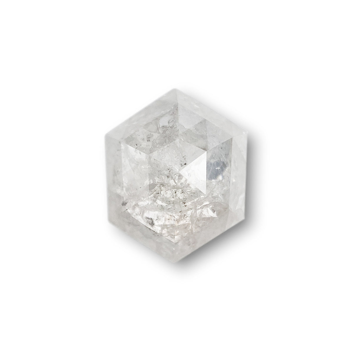 2.27ct | Salt & Pepper Hexagon Shape Rose Cut Diamond