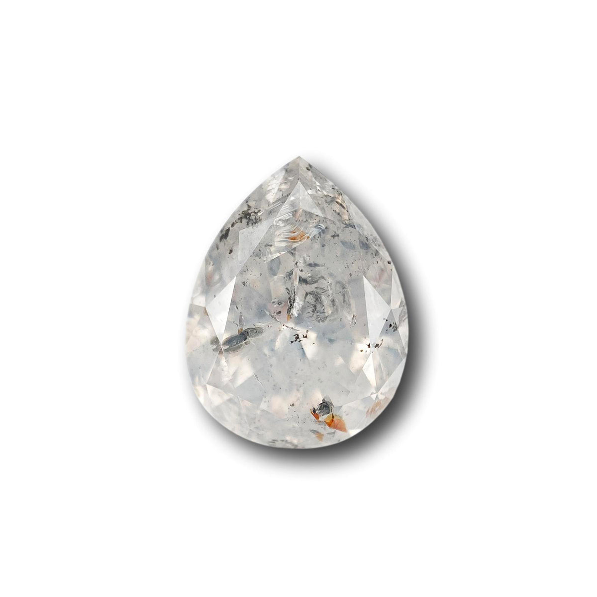 3.65ct | Salt & Pepper Pear Shape Brilliant Cut Diamond