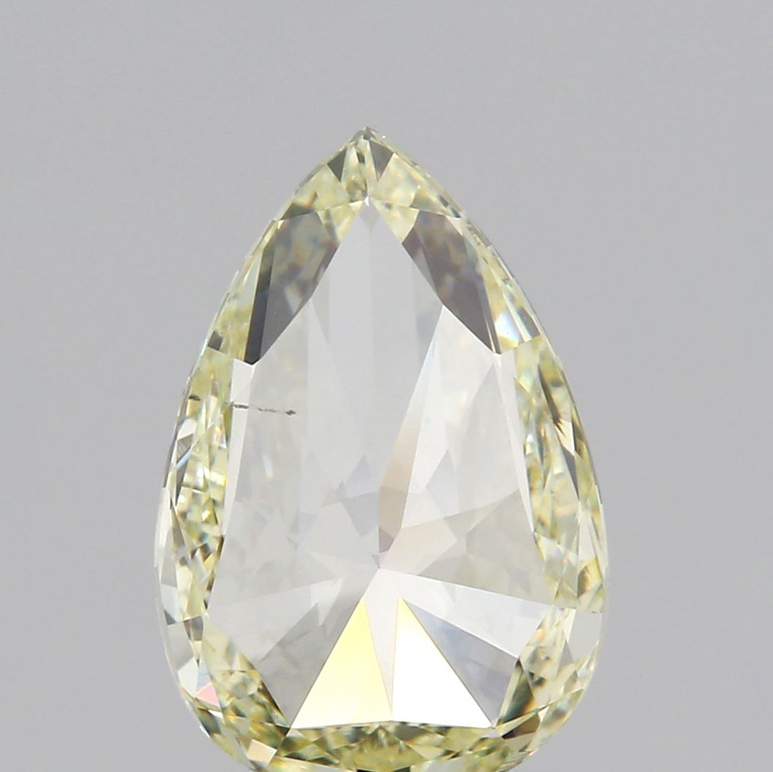 1.54ct | Fancy Light Yellow SI1 Pear Shape Rose Cut Diamond (GIA) - Modern Rustic Diamond