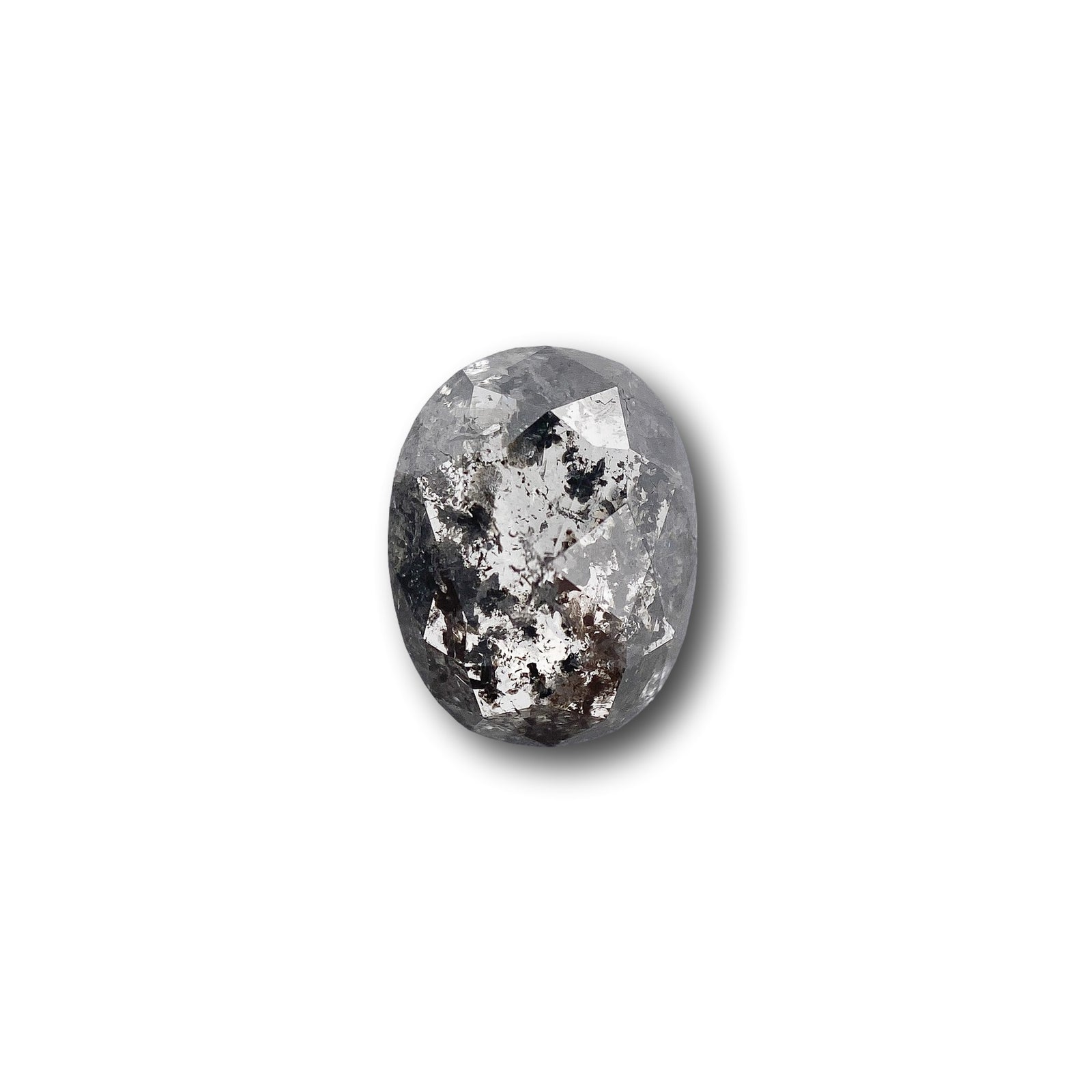 1.15ct | Salt & Pepper Oval Shape Rose Cut Diamond - Modern Rustic Diamond