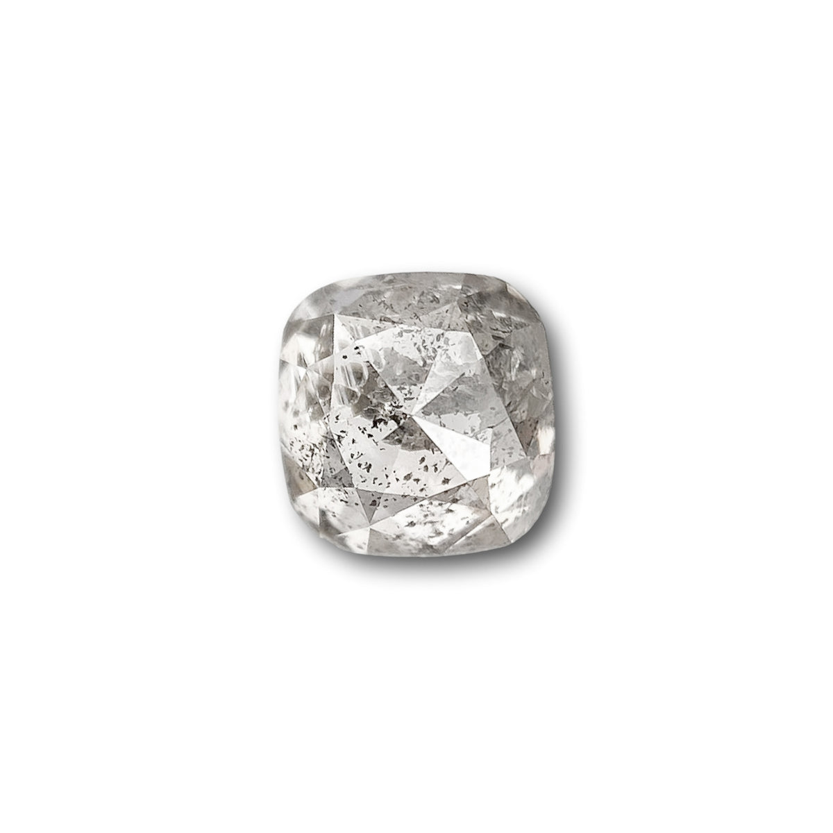 0.85ct | Salt & Pepper Cushion Shape Rose Cut Diamond