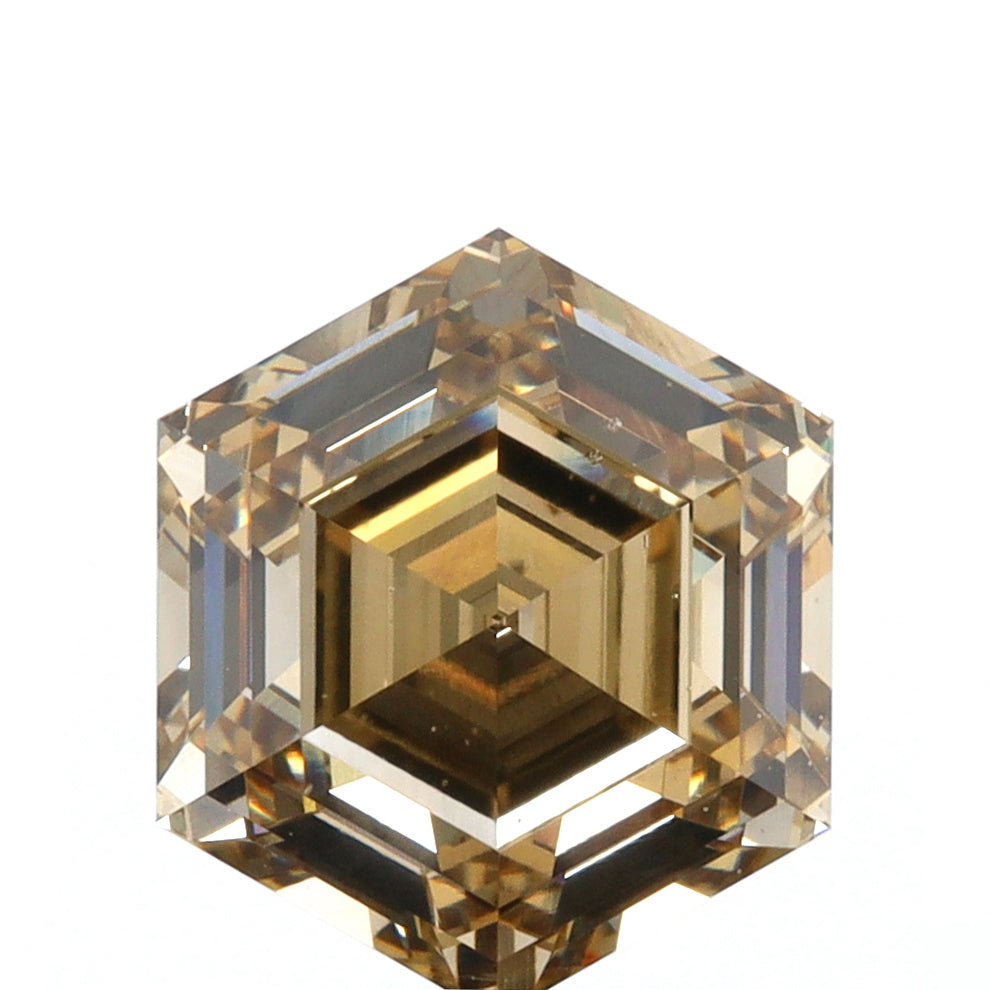 3.26ct | Champagne SI1 Hexagon Shape Step Cut Diamond (GIA)
