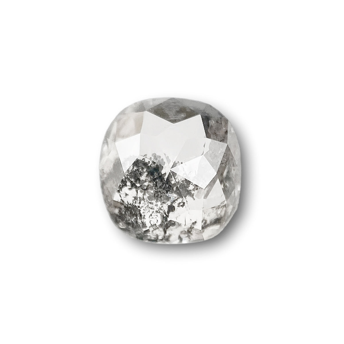 0.78ct | Salt & Pepper Cushion Shape Rose Cut Diamond