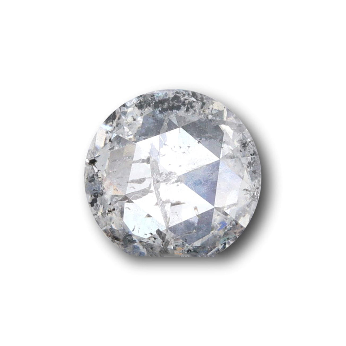 0.74ct | Salt & Pepper Round Shape Rose Cut Diamond