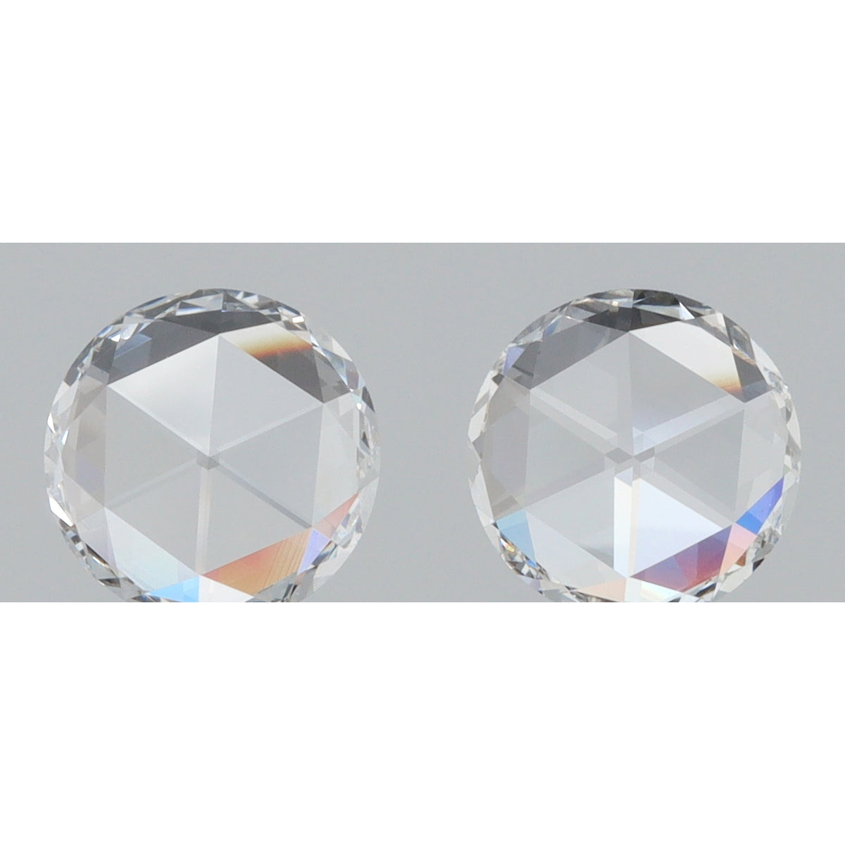 1.14cttw | D-E VVS Round Shape Rose Cut Diamond Matched Pair - Modern Rustic Diamond