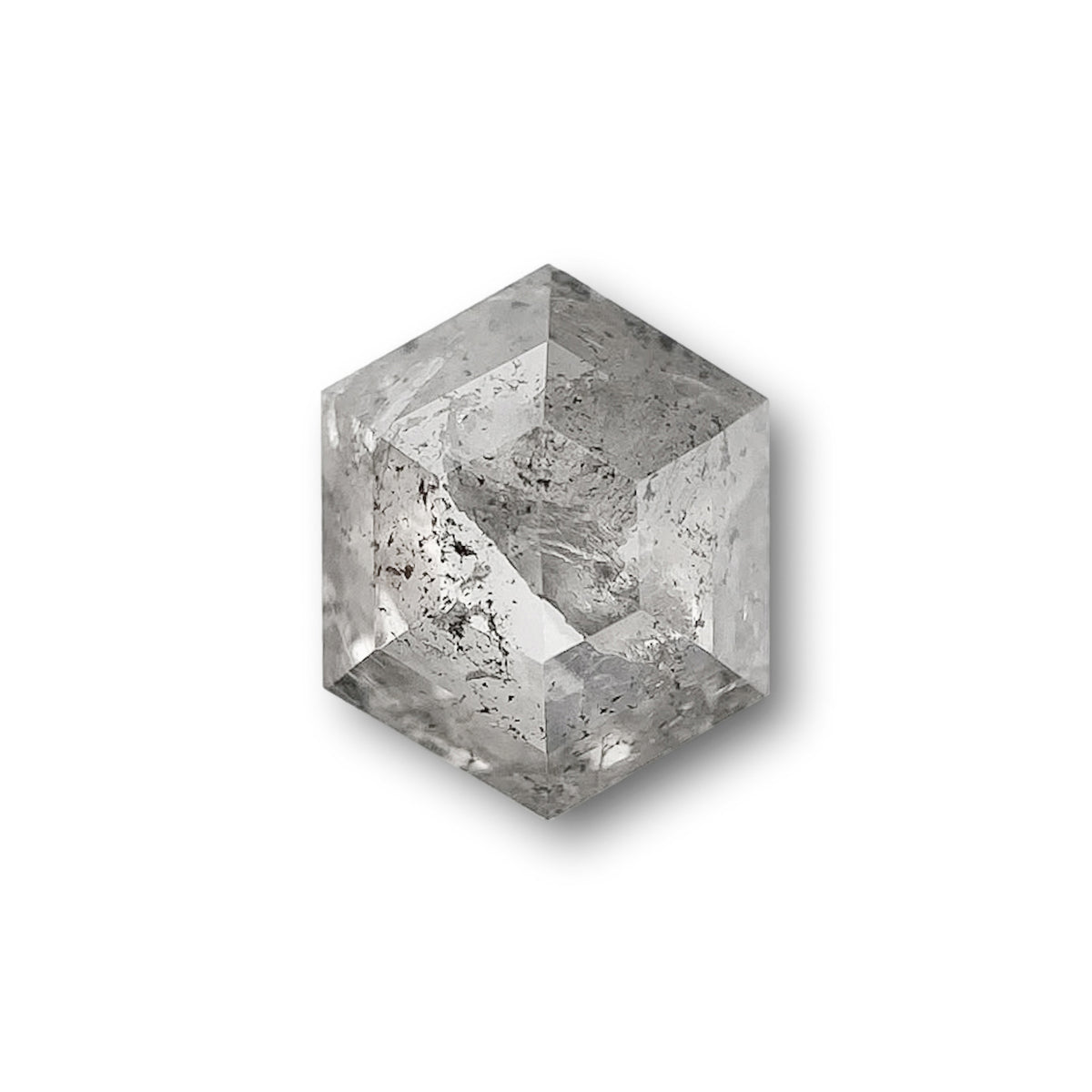 0.71ct | Salt & Pepper Hexagon Shape Rose Cut Diamond