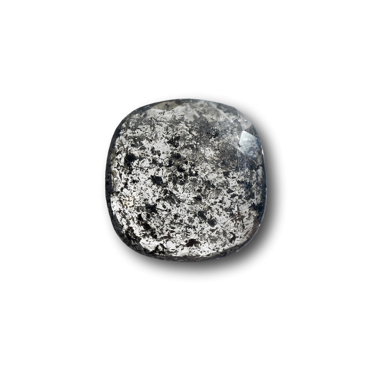 1.88ct | Salt & Pepper Cushion Shape Rose Cut Diamond - Modern Rustic Diamond