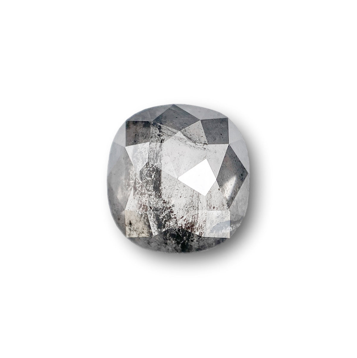 1.40ct | Salt & Pepper Cushion Shape Rose Cut Diamond