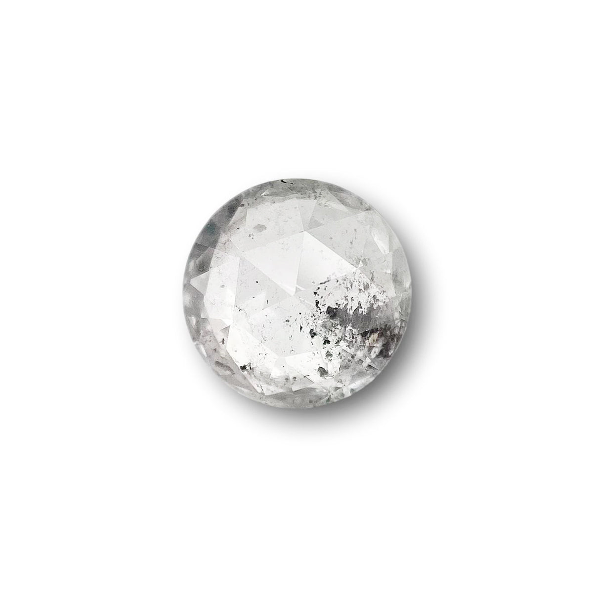 0.82ct | Salt & Pepper Round Shape Rose Cut Diamond - Modern Rustic Diamond