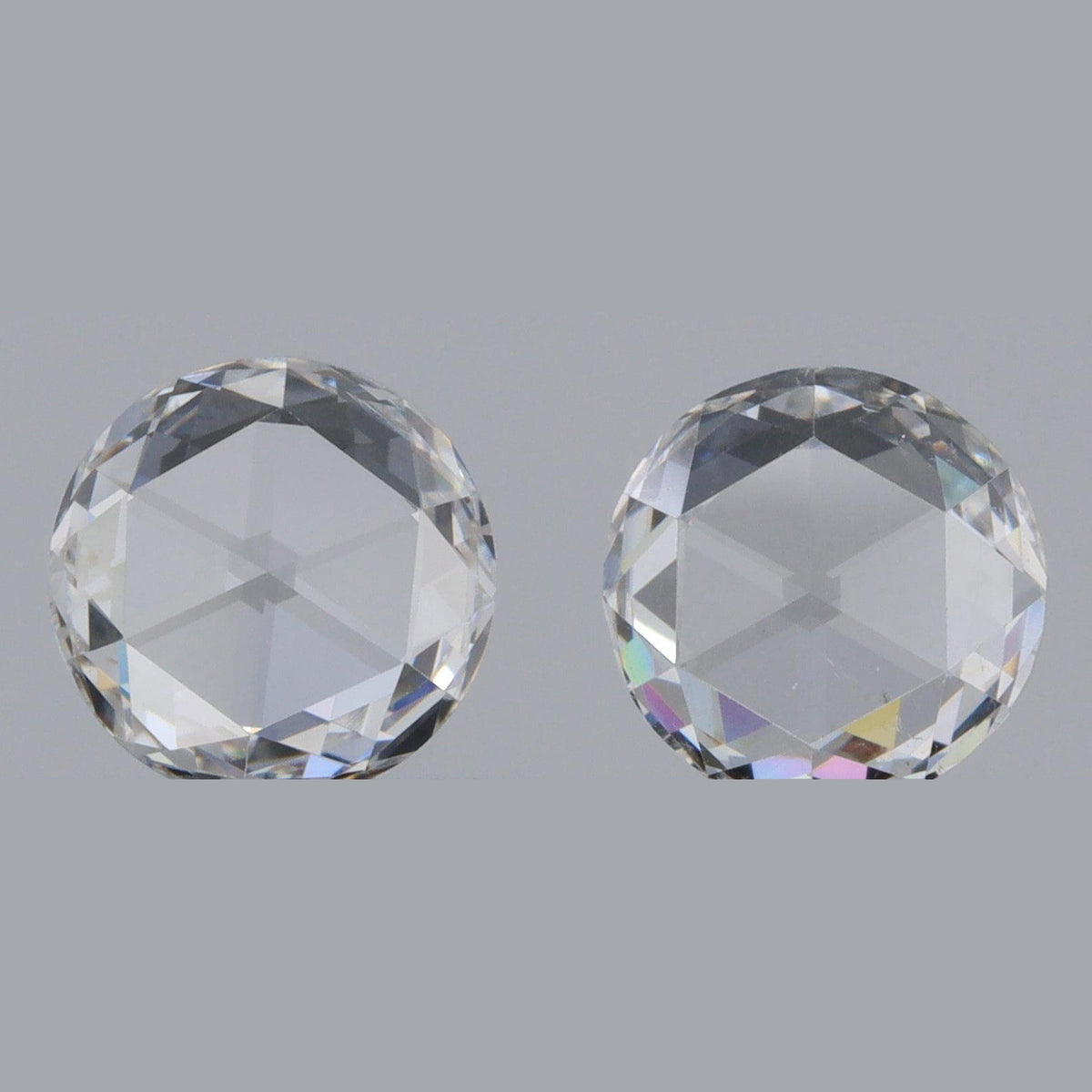 0.98cttw | H-I SI Round Shape Rose Cut Diamond Matched Pair