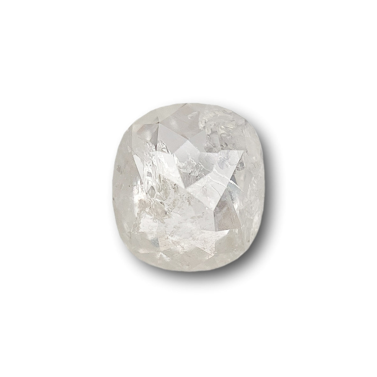 0.63ct | Salt & Pepper Cushion Shape Rose Cut Diamond