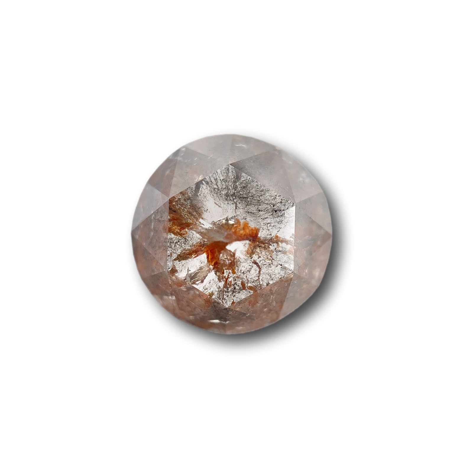 2.20ct | Salt & Pepper Round Shape Rose Cut Diamond - Modern Rustic Diamond