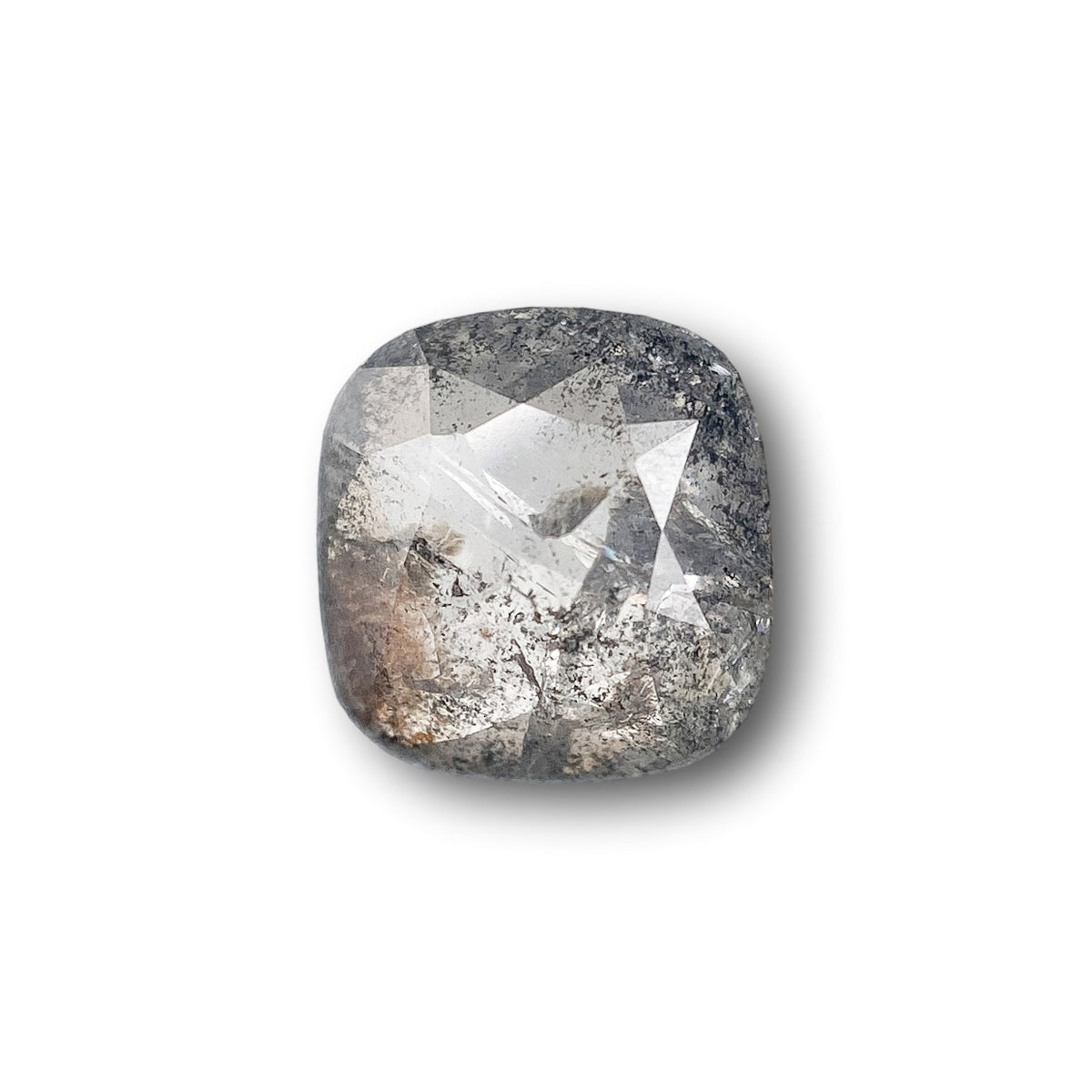1.28ct | Salt & Pepper Cushion Shape Rose Cut Diamond