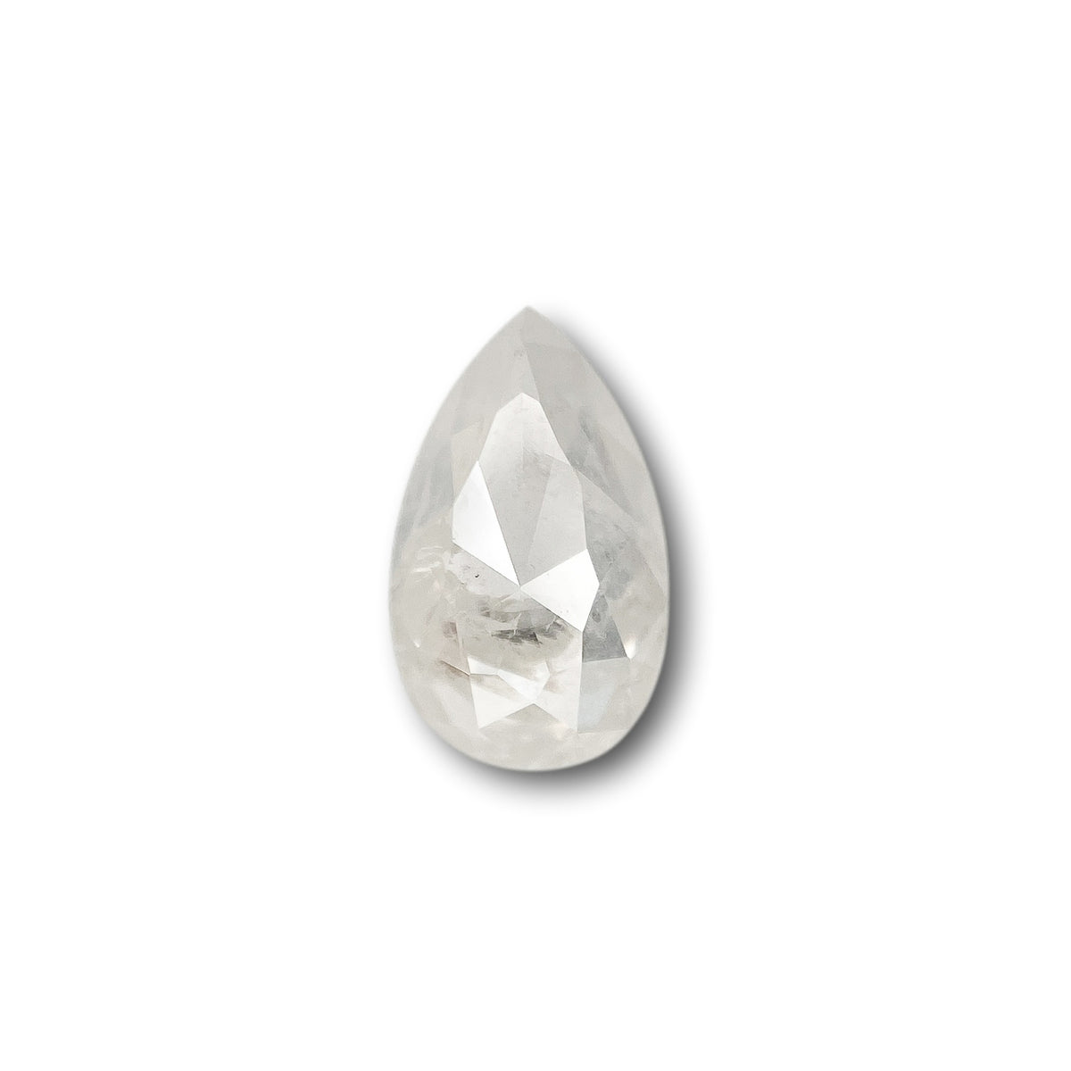 0.93ct | Salt & Pepper Pear Shape Rose Cut Diamond