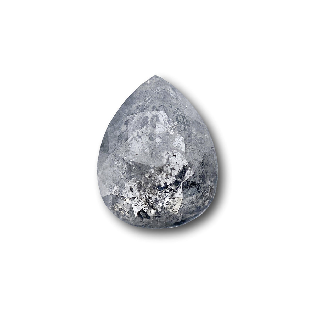 1.23ct | Salt & Pepper Pear Shape Rose Cut Diamond