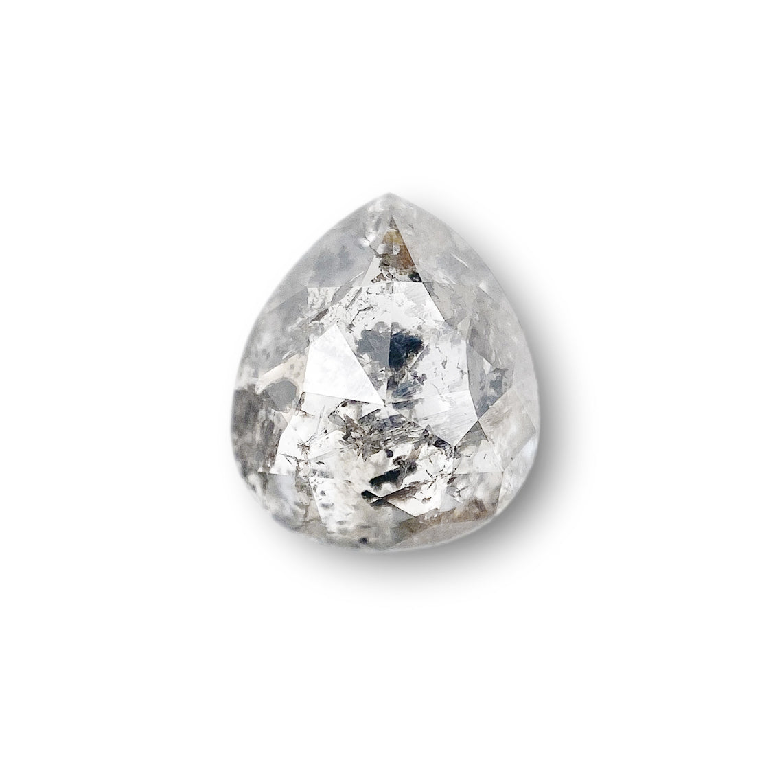 1.51ct | Salt & Pepper Pear Shape Rose Cut Diamond