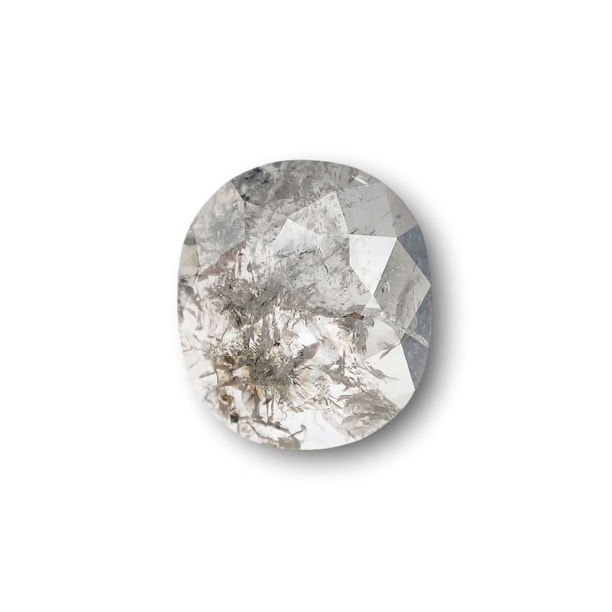 1.71ct | Salt & Pepper Cushion Shape Rose Cut Diamond