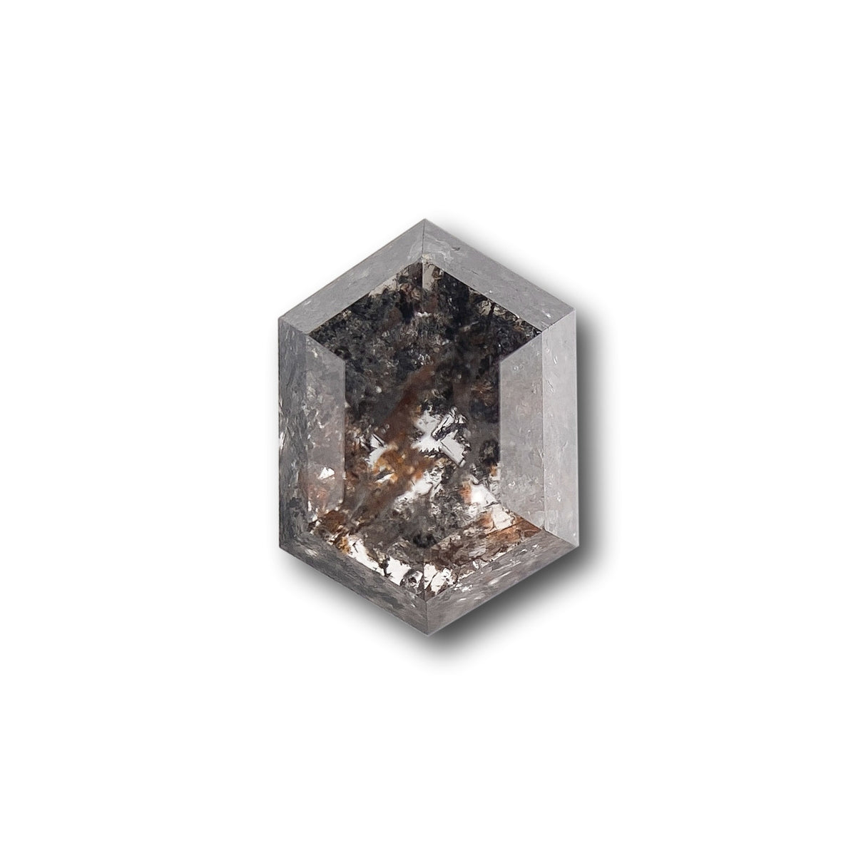 0.96ct | Salt & Pepper Hexagon Shape Rose Cut Diamond