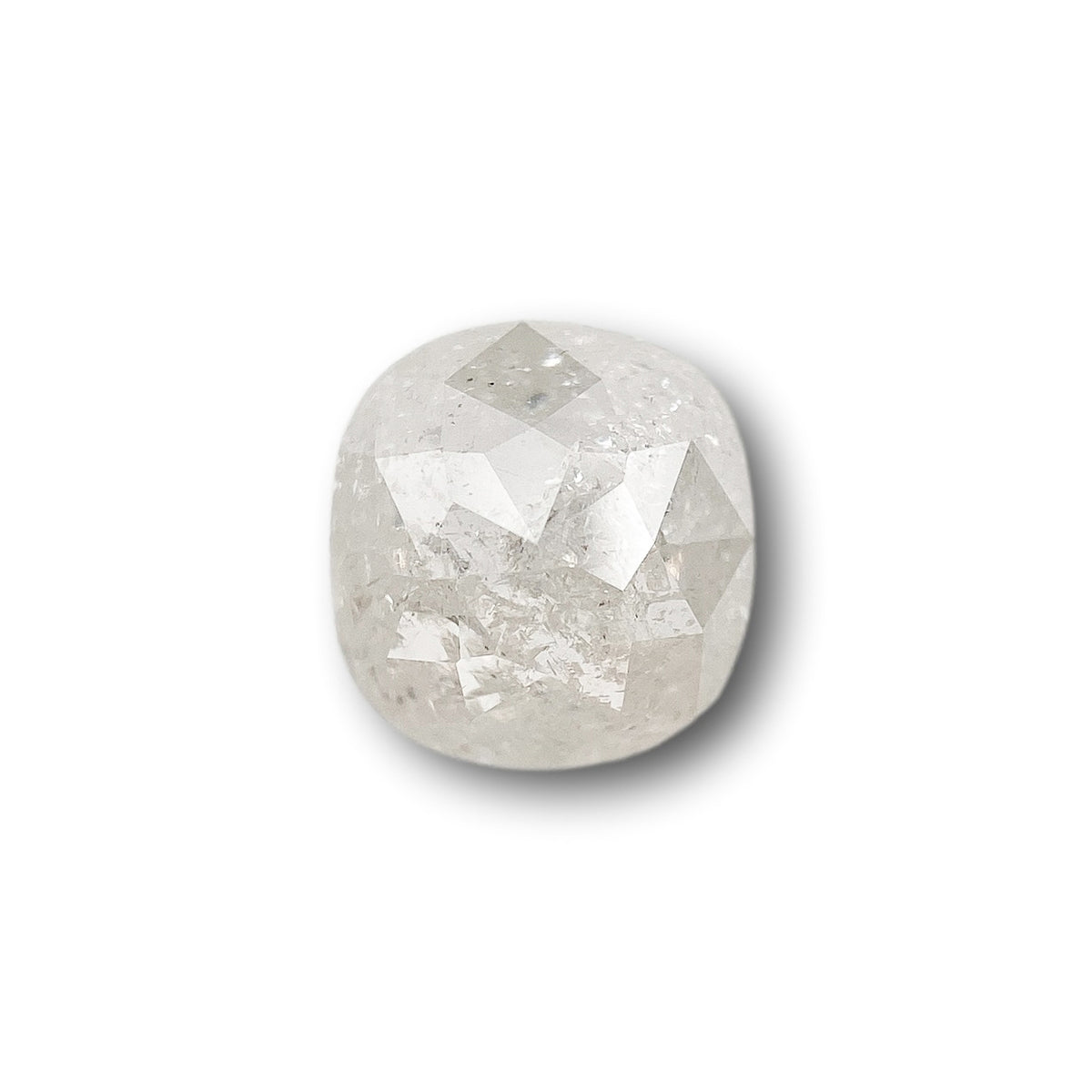 0.85ct | Salt & Pepper Cushion Shape Rose Cut Diamond