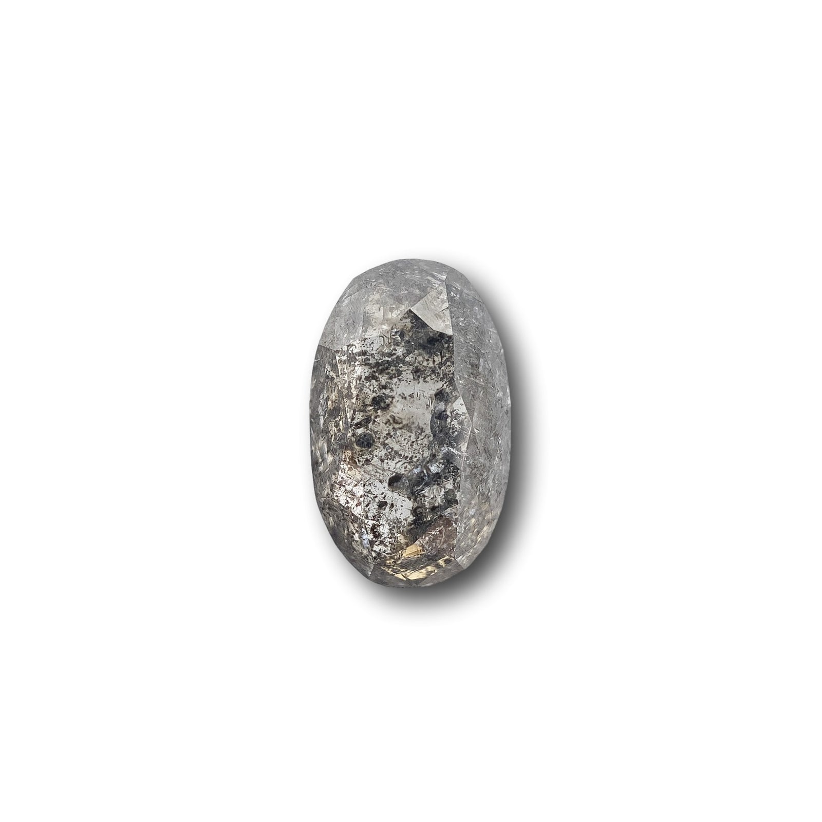 1.24ct | Salt & Pepper Oval Shape Rose Cut Diamond - Modern Rustic Diamond