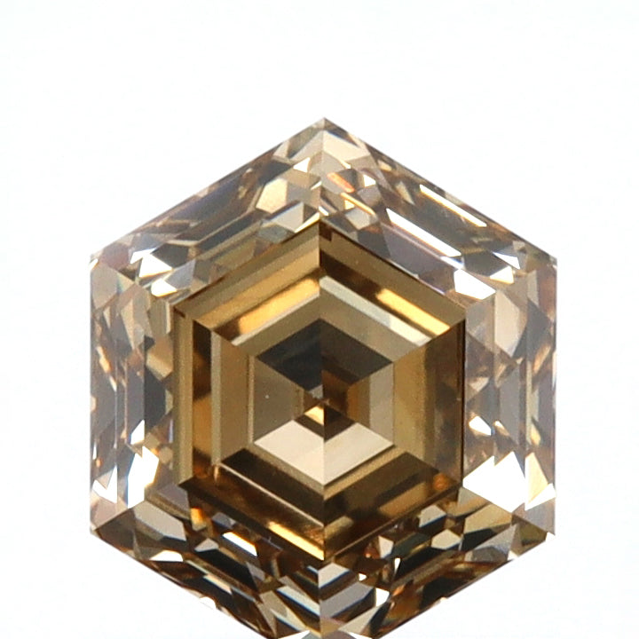 1.12ct | Champagne VS1 Hexagon Shape Step Cut Diamond (GIA) - Modern Rustic Diamond