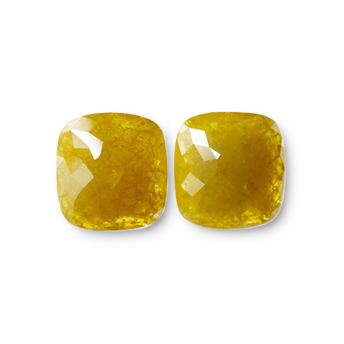 4.70cttw | Salt & Pepper Cushion Shape Rose Cut Diamond Matched Pair - Modern Rustic Diamond